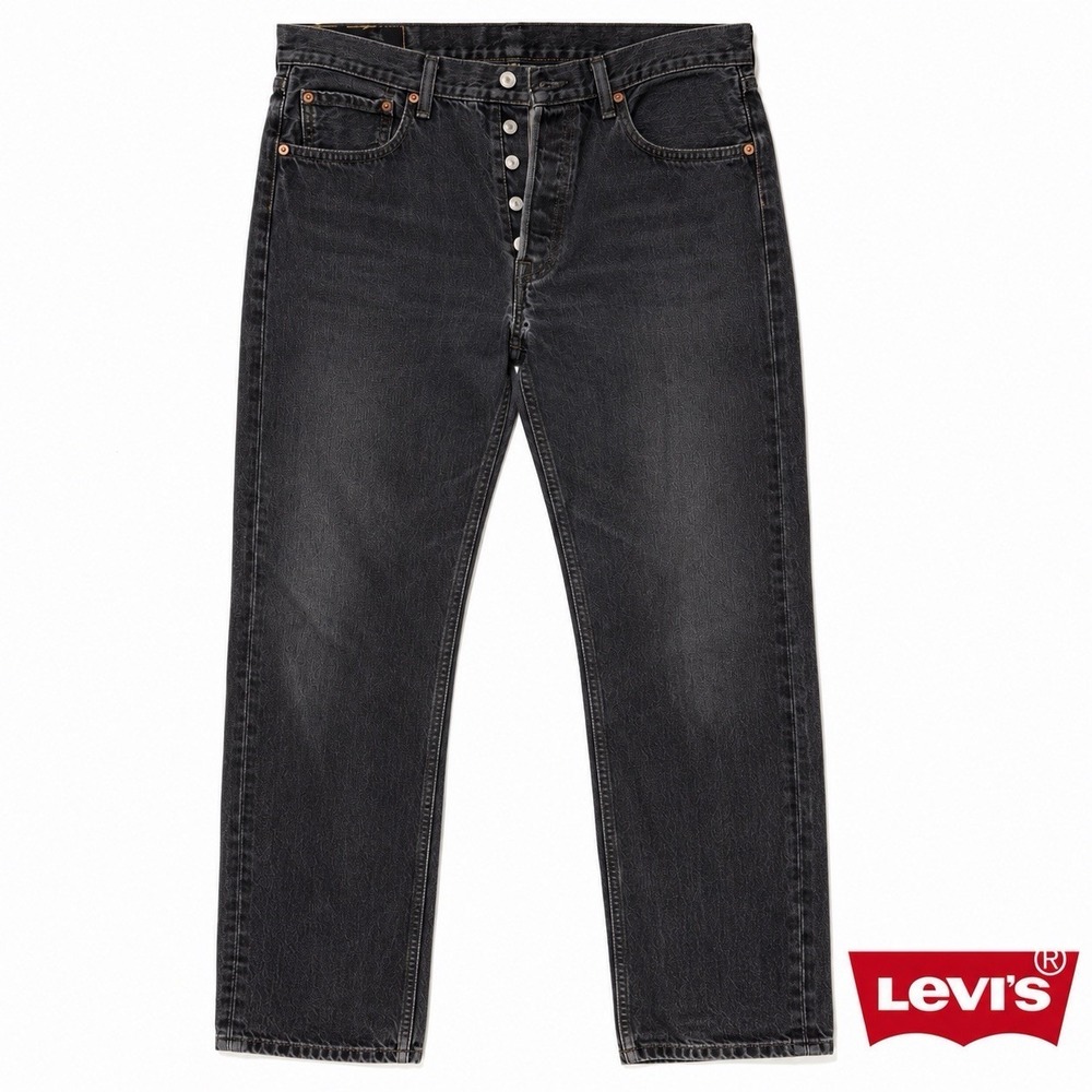 Levi's 501 Original Fit Jeans Men's 34x32 Black Button Fly Straight Denim Worn